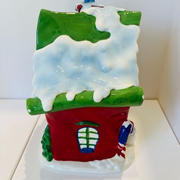 Harry and David Santas Workshop Cookie Jar Ceramic Christmas Holiday 10.5" Vtg - Picture 5 of 9